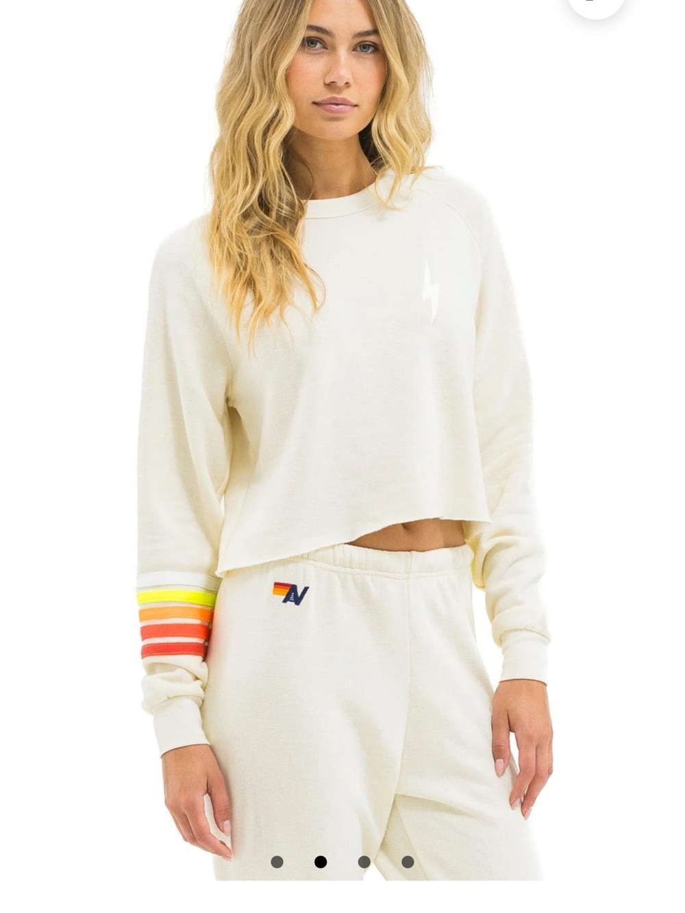 Bolt Rugby Stitch Cropped Crew Sweatshirt